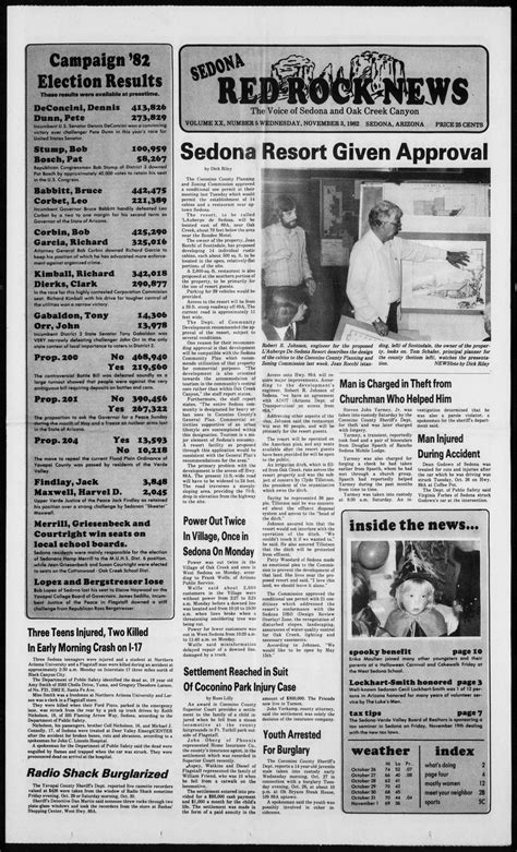 Sedona Red Rock News 1982 11 03 Arizona Memory Project