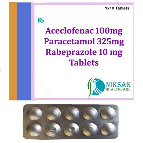 Aceclofenac 100mg Paracetamol 325mg Rabeprazole 10 Mg Tablets General Medicines At Best Price In