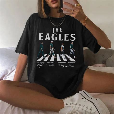 Eagles Walking Abbey Road Signatures Football Shirt Nick Sirianni