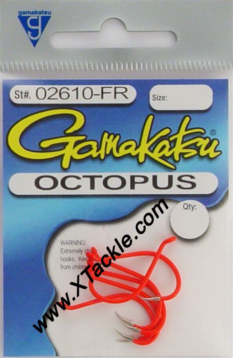 Gamakatsu Fluorescent Red Octopus Hooks