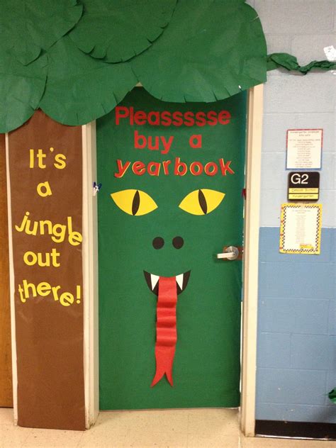 Yearbook Doors Jungle Theme Classroom Jungle Door Teacher Door