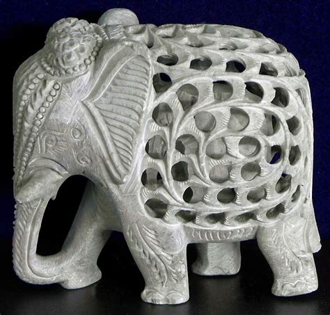 Intricately Carved Elephant Within Elephant In Stone