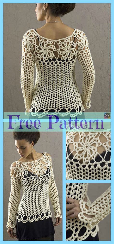 Crochet Lace Summer Tops Free Patterns Diy 4 Ever