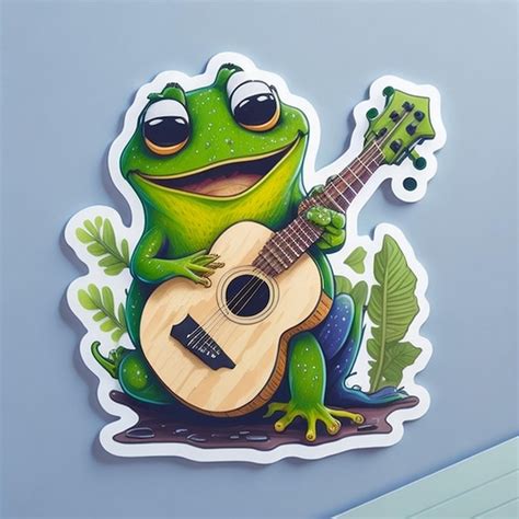 Premium Ai Image Cut Sticker Design With The Theme Of A Frog