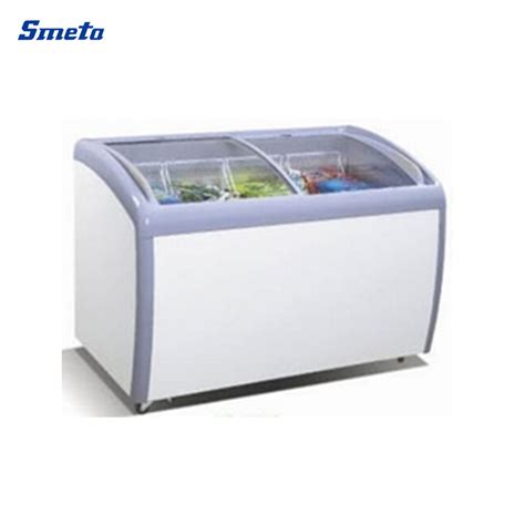 Smeta 260L Curved Glass Door Display Chest Freezer Ice Cream Deep