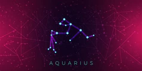 Premium Vector Aquarius Zodiacal Constellation Poster