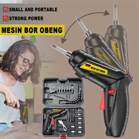 Jual Mesin Bor Obeng Listrik Mini Pc Set Baterai Cordless Screwdriver