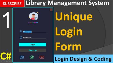 1 Library Management System In C Login Form Unique Design And