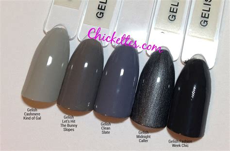 Gelish Get Color Fall Color Comparisons Grey Gel Nails Green Nails