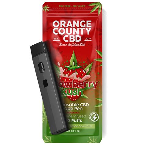 Orange County Disposable Cbd Vape 700 Puffs Strawberry Kush Kazam