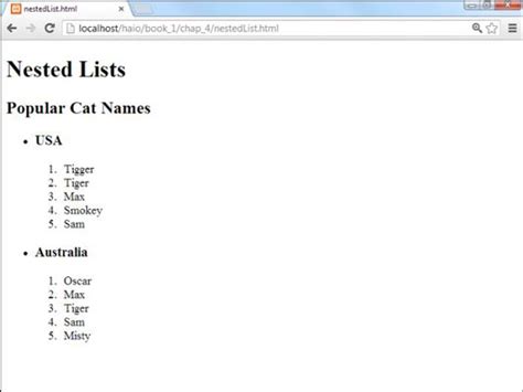 How To Create Nested Lists For HTML5 And CSS3 Programming Dummies