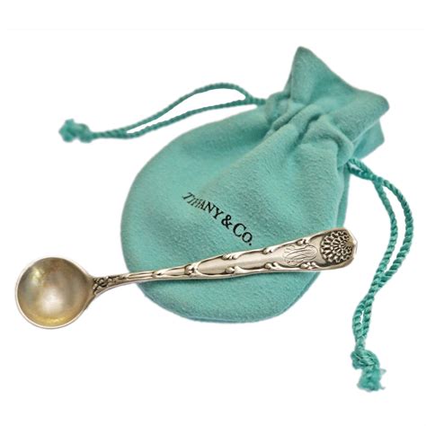 Antique Tiffany And Co Sterling Salt Cellar Spoon Ladle Hostess T