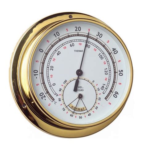 Nautical Thermo Hygrometer Brass Or Chrome Raig