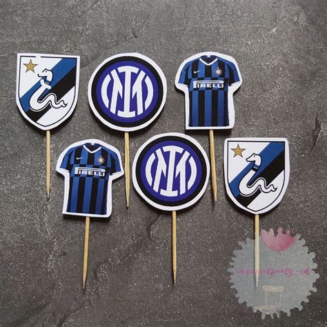 Jual Cake Cupcake Topper Kue Happy Birthday Inter Milan Sepakbola