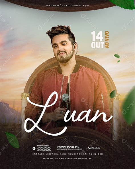 Show Luan Santana Flyer Social Media PSD Editável download Designi