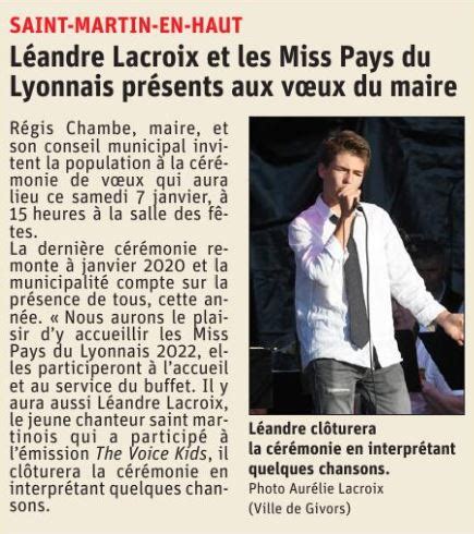 Presse Léandre Lacroix et les Miss Pays du Lyonnais présents aux vœux