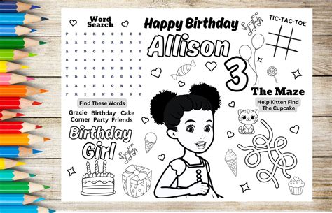 Gracie S Corner Birthday Activity Coloring Sheet Printable In 2024