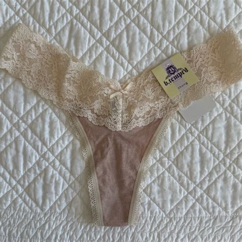Btemptd Intimates Sleepwear Nwt Btemptd By Wacoal Blush Nude And Cream Lace Trim Thong