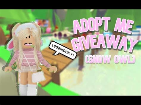 Closed Adopt Me Snow Owl Giveaway First Video YouTube