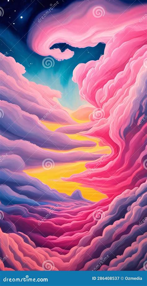 Pastel, Soft Pink-Blue Clouds Stock Illustration - Illustration of ...