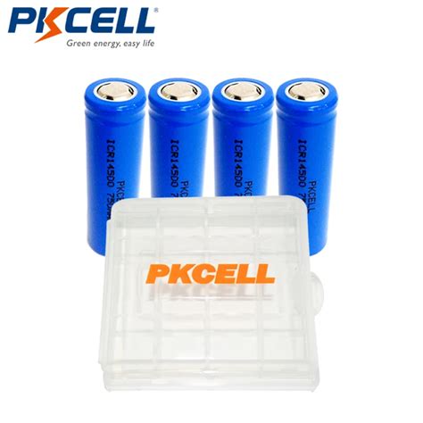 Pcs Pkcell Rechargeable Battery V Mah Aa Icr Lithium