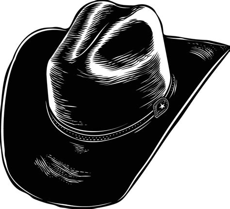 Ai Generated Silhouette Cowboy Hat Black Color Only 39218782 Vector Art