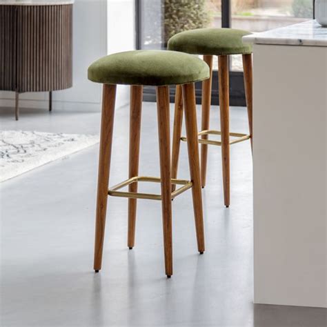 Robin Barstool In Deep Green Velvet Atkin And Thyme Atkin And Thyme