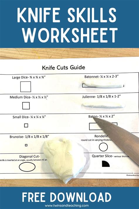 Knife Skills Worksheet Culinary Lessons Culinary Classes Knife Skill