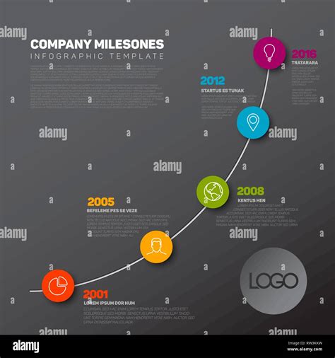 Vector Infographic Timeline Report Template With The Biggest Milestones