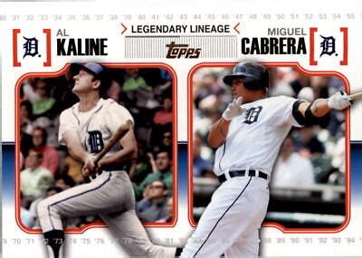 Topps Legendary Lineage Ll Al Kaline Miguel Cabrera Ebay