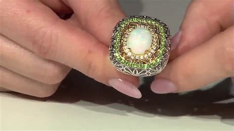 Thiopischer Welo Opal Tsavorit Silber Ring Ct