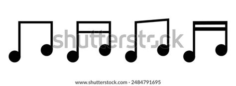 Music Notes Icons Set Black Notes Stock Vector Royalty Free