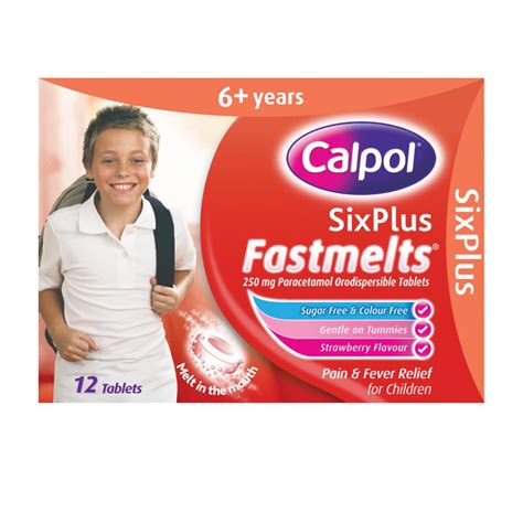 Calpol Six Plus Sugar Free Fastmelts 12 Tablets Mellericks Pharmacy Cork Ireland