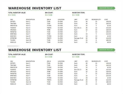 Inventory Sheet Templates 10 Free Printable Excel And Pdf Formats