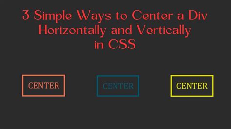 Simple Ways To Center A Div Horizontally And Vertically In Css