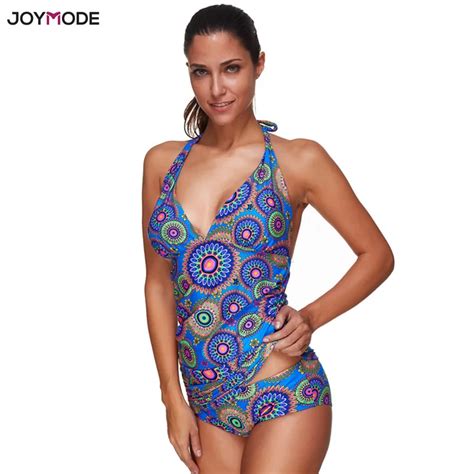 Joymode 2018 Bikini Two Piece Swimsuit Halter Push Up Tankini With