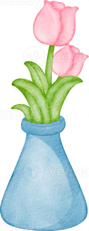 Watercolor Flower Vase 23297316 PNG