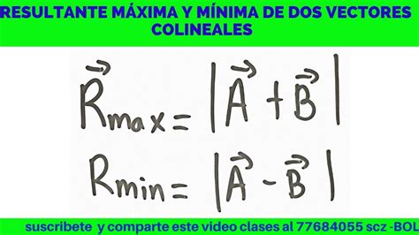 Resultante M Xima Y M Nima De Dos Vectores Colineales Deducci N Youtube