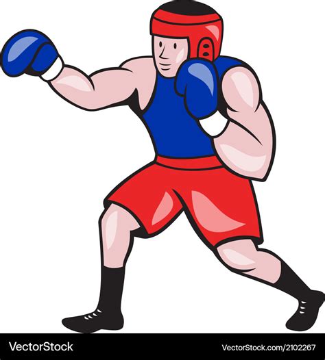 Amateur boxer boxing cartoon Royalty Free Vector Image