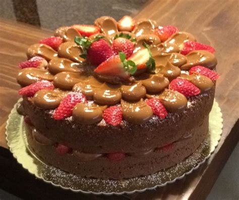 Naked Cake Con Manjar Y Fresas Baking Desserts Cake
