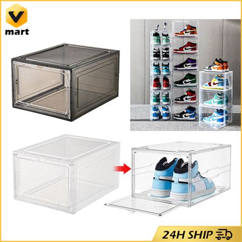 Transparent Shoes Box Plastic Sneaker Box Stackable Shoes Organizers