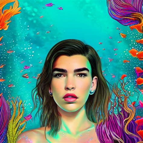 Prompthunt Dua Lipa As A Mermaid Underwater Colorfull High Detail