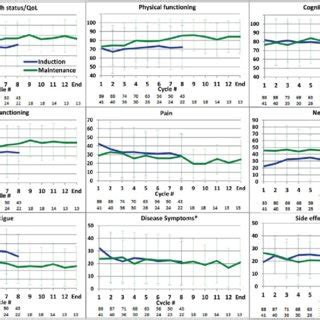 Mean Scores Of Several Dimensions Of QoL During Induction Blue And