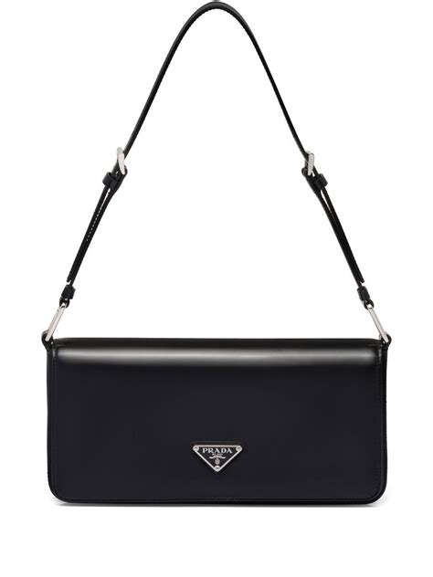 Prada Femme Brushed Leather Shoulder Bag Farfetch