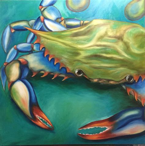 Blue Crab Oil Painting Oil On Canvas Find Juliejonesartwork On