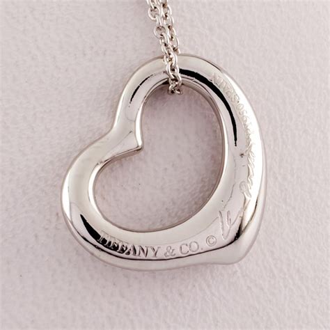 Tiffany And Co Elsa Peretti Open Heart Platinum Pendant With Diamond