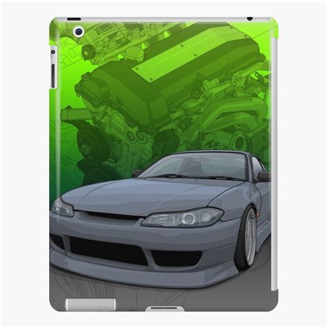 Copy Of S15 Silvia Spec R With SR20 Background Grey IPad Case