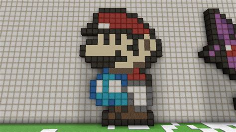Pixel Art Minecraft Grid Mario
