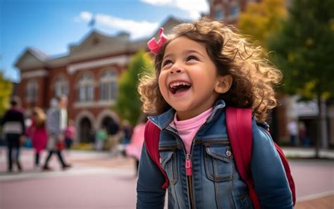 Premium Ai Image Elementary School Child Excited For First Day Of