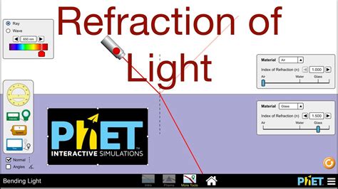 Refraction Of Light With Phet Interactive Simulations Youtube